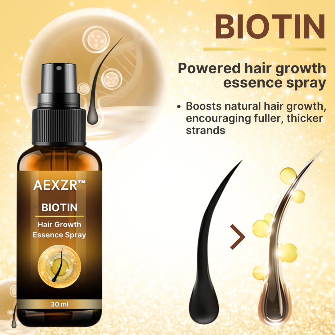 🌿 AEXZR™ Biotin Hair Growth Essence Spray - Strengthens Hair, Deep Nourishment, Anti-Hair Loss, Scientifically Proven Formula ✨