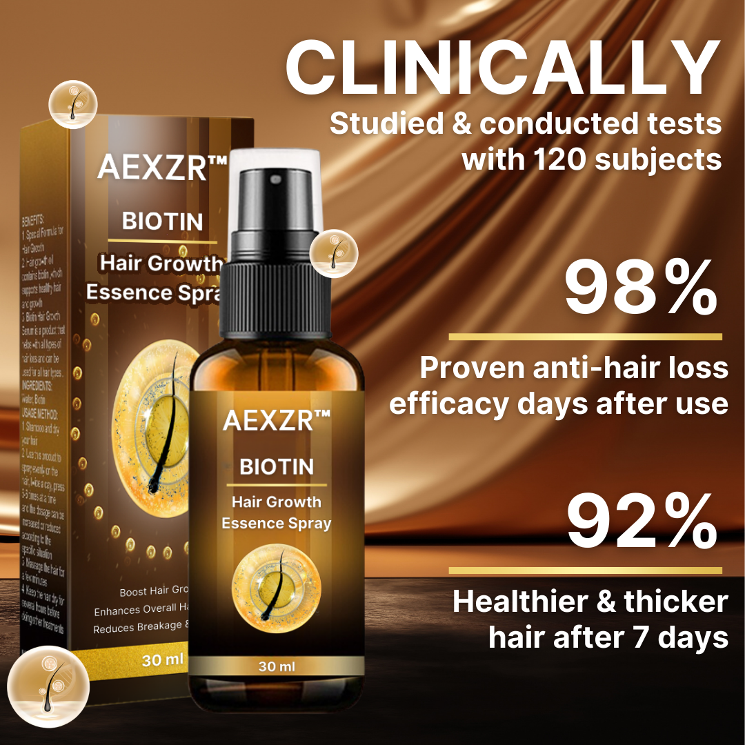 🌿 AEXZR™ Biotin Hair Growth Essence Spray - Strengthens Hair, Deep Nourishment, Anti-Hair Loss, Scientifically Proven Formula ✨