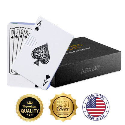 🃏🏆Poker Ace Windproof Lighter - Green Jet Flame 🔥Premium Multi-Layer Aluminum⚡