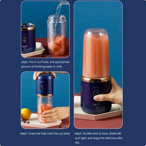 💡Portable Wireless Juicer:—⚡️400ml Rechargeable Blender Bottle🔪