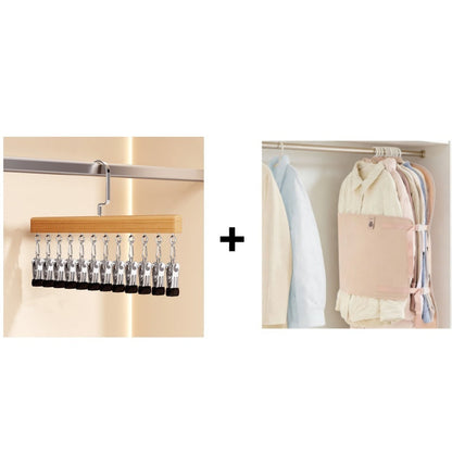 🏆360° Swivel Multi-Hook Wardrobe Organizer — ✨Strong Hold & No-Drill Easy Install✅