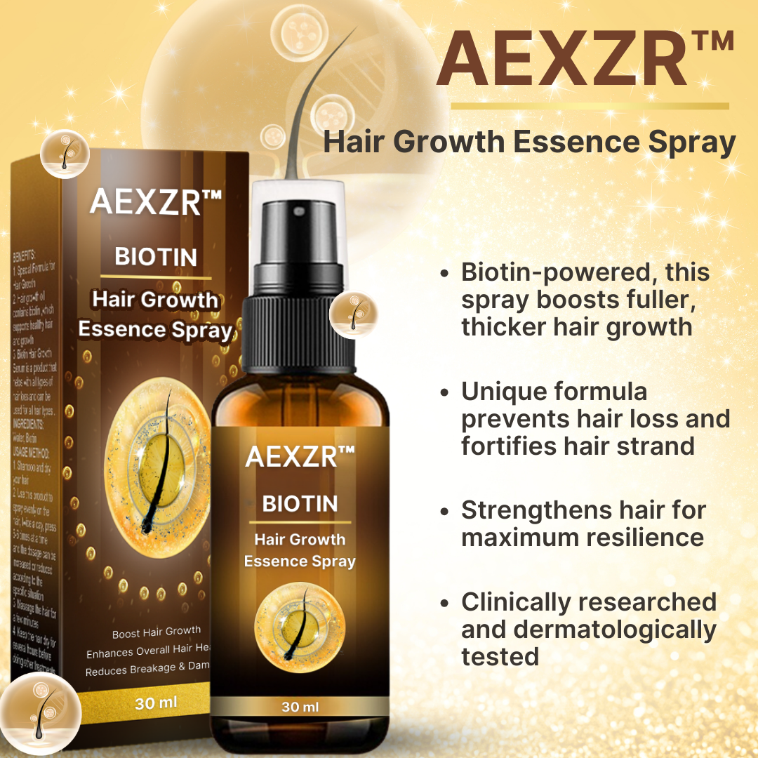 🌿 AEXZR™ Biotin Hair Growth Essence Spray - Strengthens Hair, Deep Nourishment, Anti-Hair Loss, Scientifically Proven Formula ✨