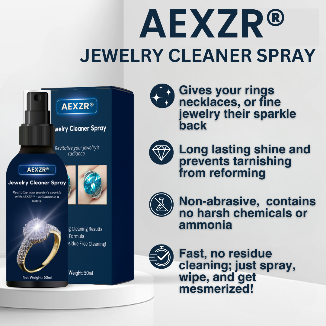 🏆✨AEXZR® Jewelry Cleaner Spray –💎 No Soaking, No Scrubbing, Just Spray & Wipe🛡️