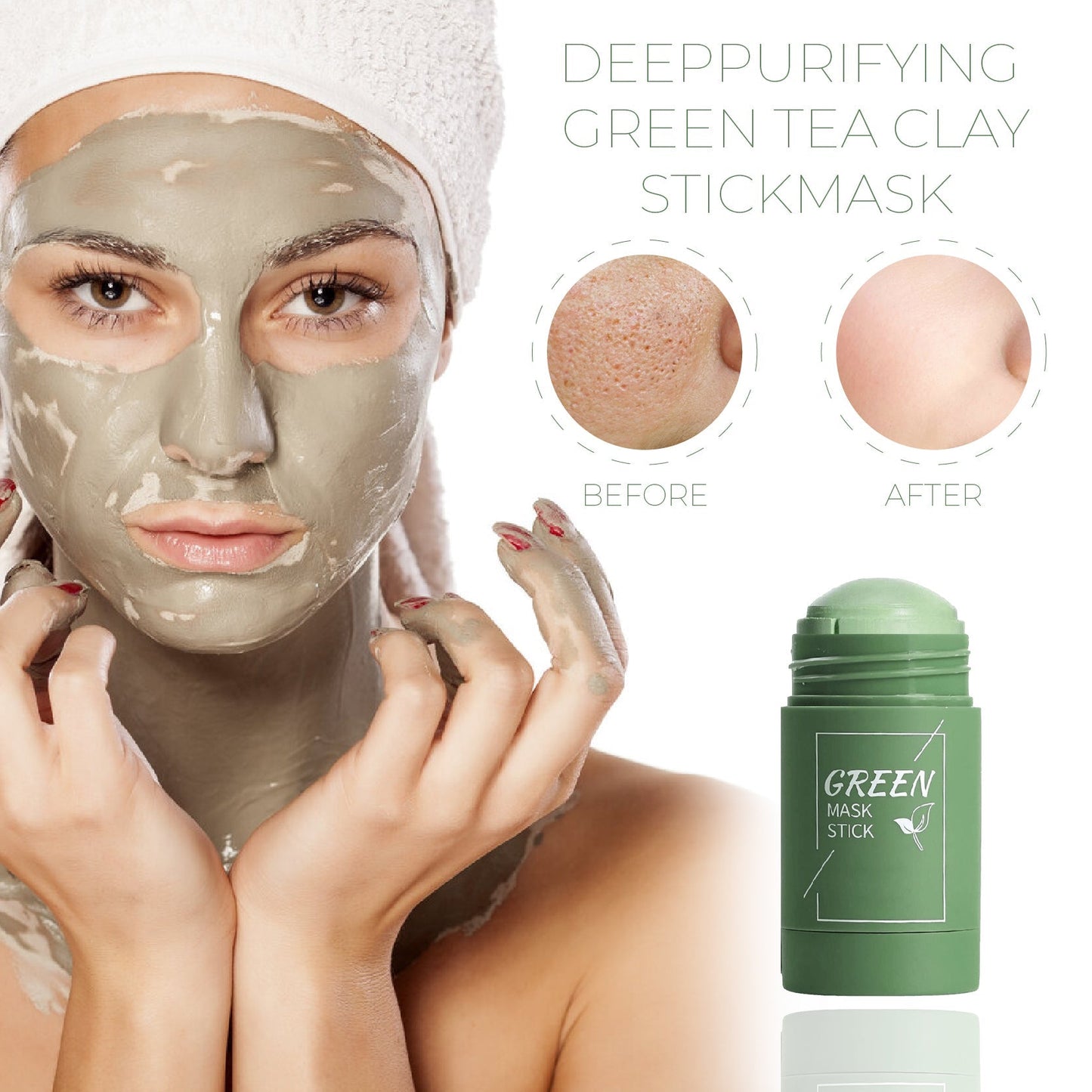 ✨DeepPurifying Green Tea Clay StickMask -💧Mess-Free Application, Blackhead Removal🌿