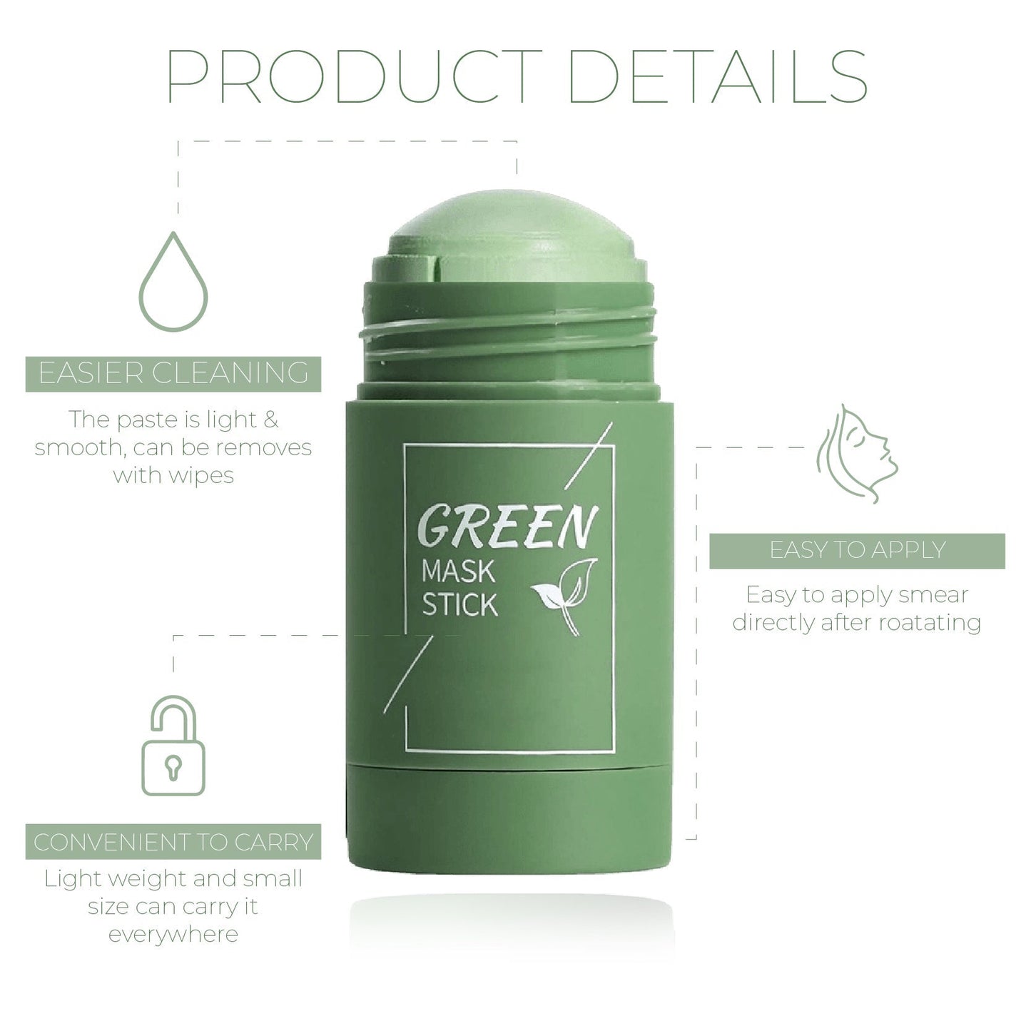 ✨DeepPurifying Green Tea Clay StickMask -💧Mess-Free Application, Blackhead Removal🌿