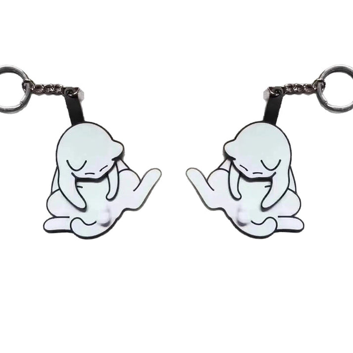 Kitten Playing with Eggs Keychain Main View