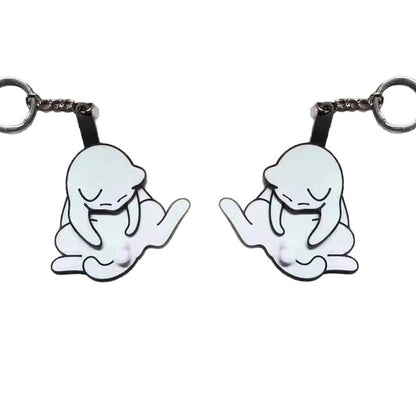 Kitten Playing with Eggs Keychain Main View