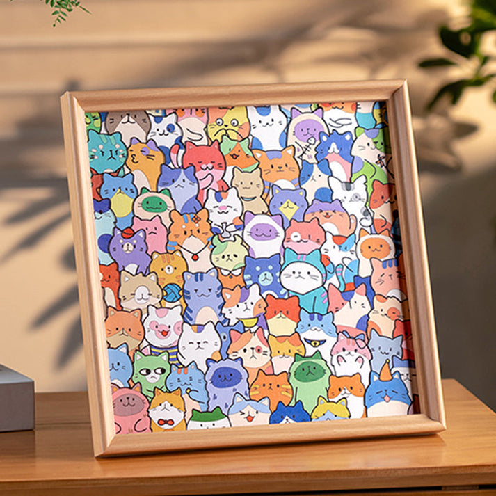 DIY Wooden Cat Puzzle Frame Main View