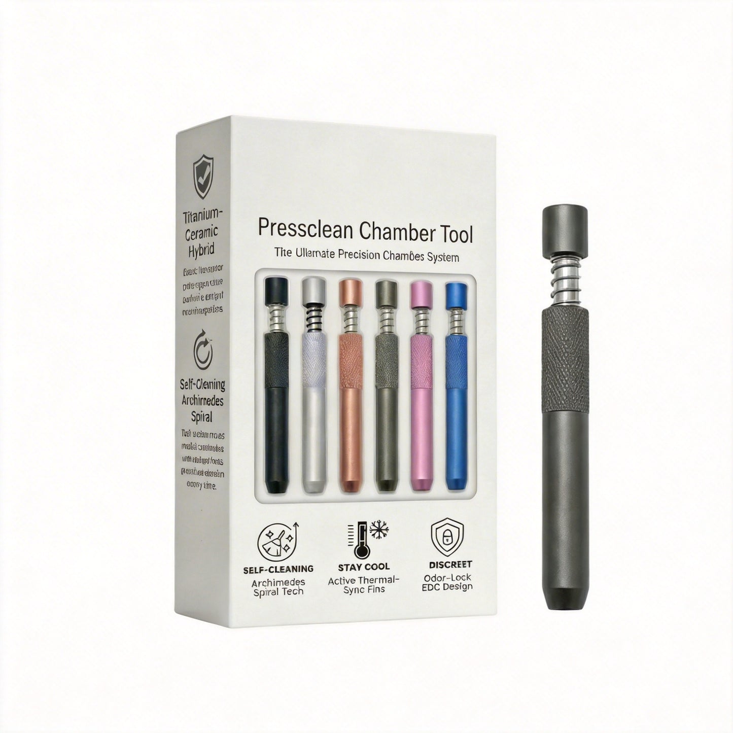 🏆✨Pressclean Chamber Tool – 🔧Self-Cleaning Spring Design, No Tapping Needed🌀