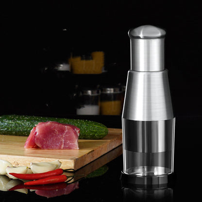 ✨ Multi-Veggie Garlic & Onion Chopper – 🧄Stainless Steel Blade, Manual Press🔪