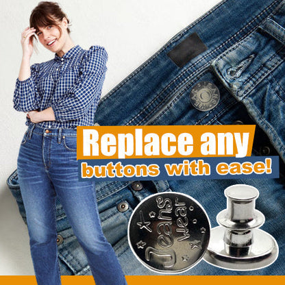 🏆Adjustable No-Sew Jeans Button - 🔘Clip On & Go, Fix Loose/Tight Jeans✨