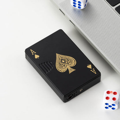 🃏🏆Poker Ace Windproof Lighter - Green Jet Flame 🔥Premium Multi-Layer Aluminum⚡