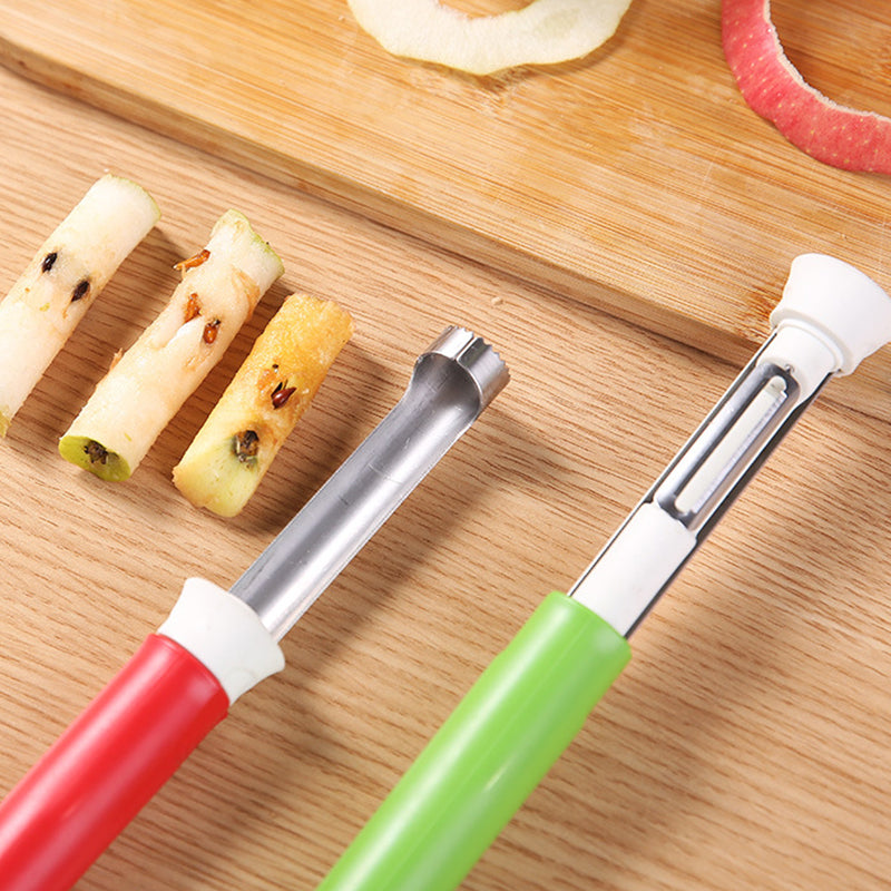 🍎⚡2-in-1 Fruit Corer & Peeler –⚡ Stainless Steel, Sharp Blade, Non-Slip Grip✨