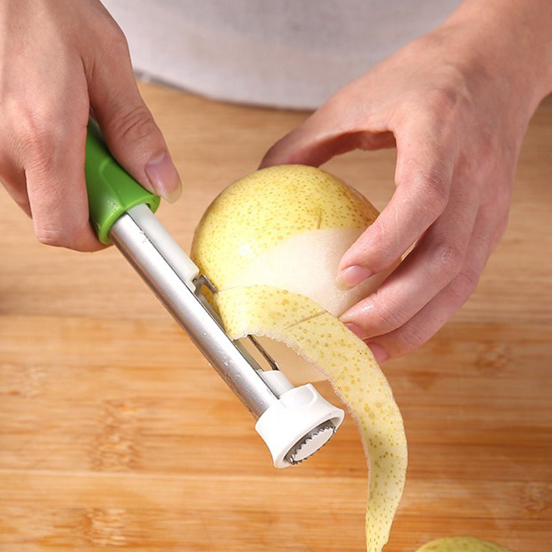 🍎⚡2-in-1 Fruit Corer & Peeler –⚡ Stainless Steel, Sharp Blade, Non-Slip Grip✨