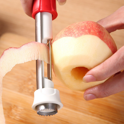 🍎⚡2-in-1 Fruit Corer & Peeler –⚡ Stainless Steel, Sharp Blade, Non-Slip Grip✨
