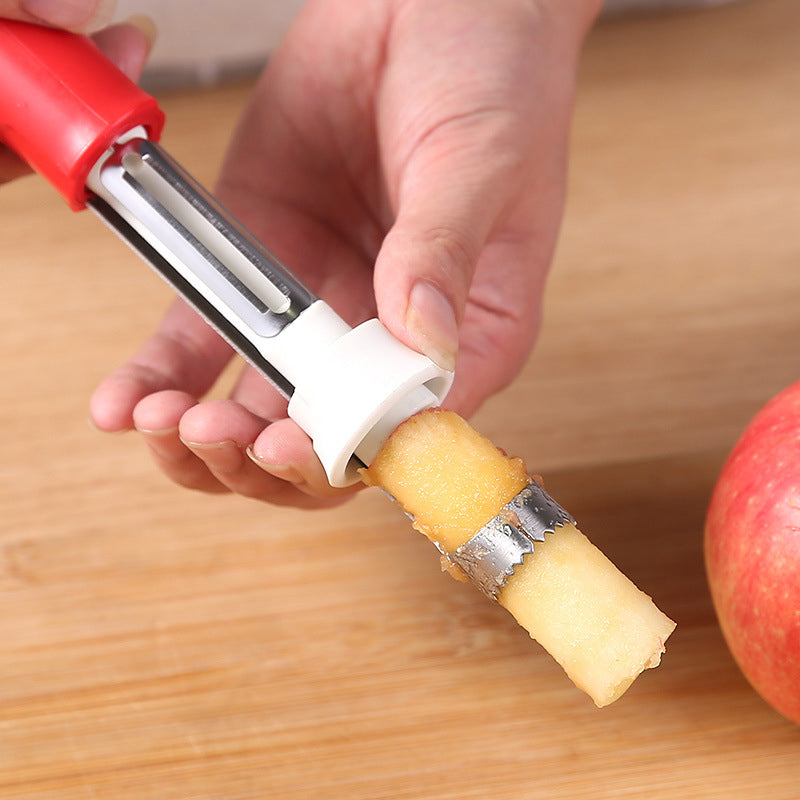 🍎⚡2-in-1 Fruit Corer & Peeler –⚡ Stainless Steel, Sharp Blade, Non-Slip Grip✨
